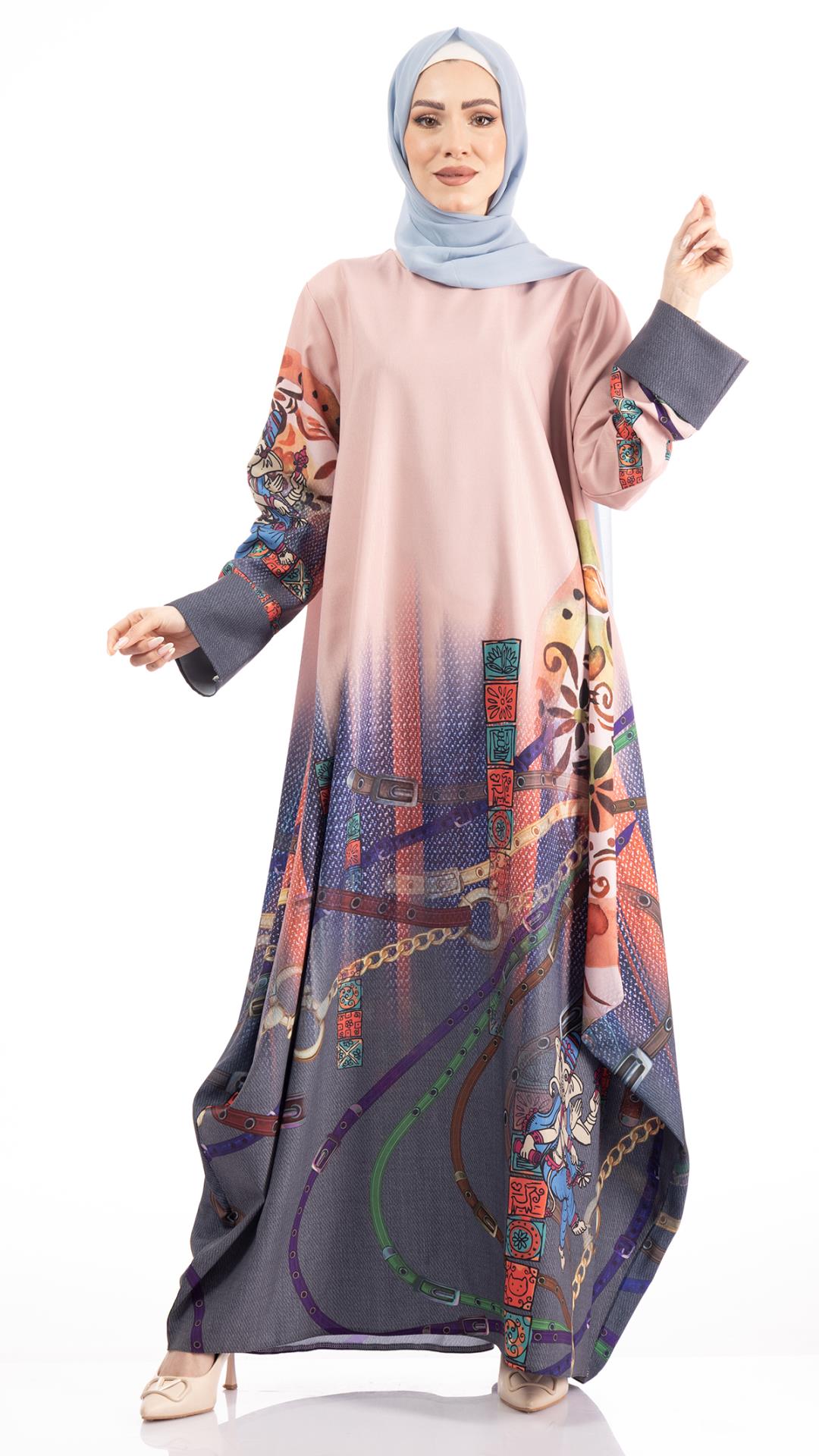 Plain abaya from the top and decorated from the bottom