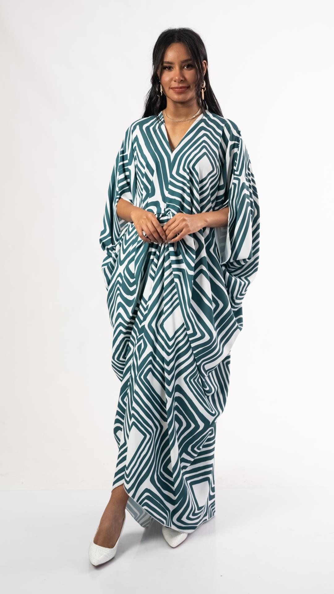 Abaya decorated with checkered 