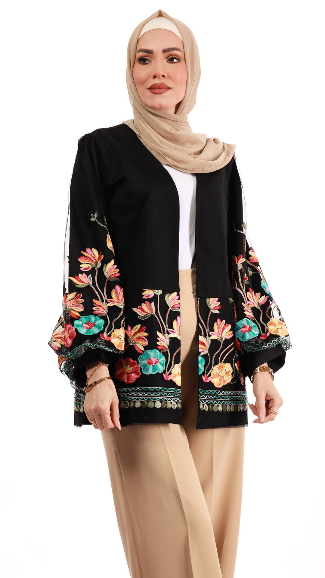 Embroidered blazer at the bottom 
