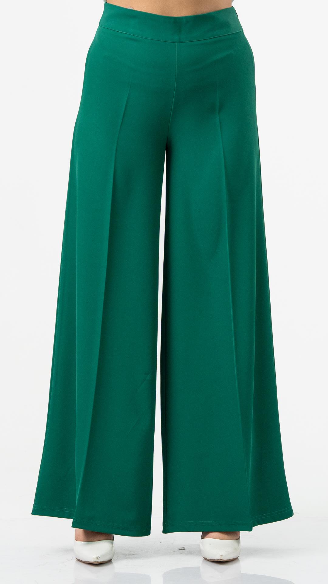 Wide trousers with zip on side 