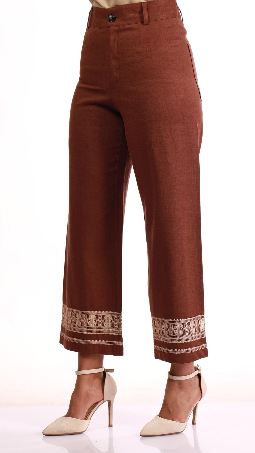 Embroidered trousers on the bottom 