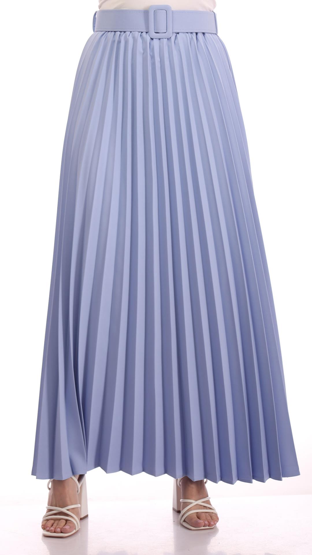 Pleated Belted Skirt 