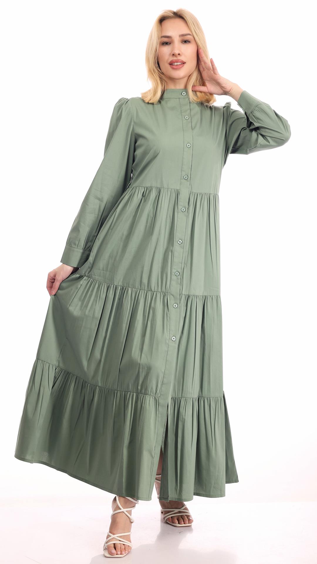 Tiered Maxi Shirtdress 