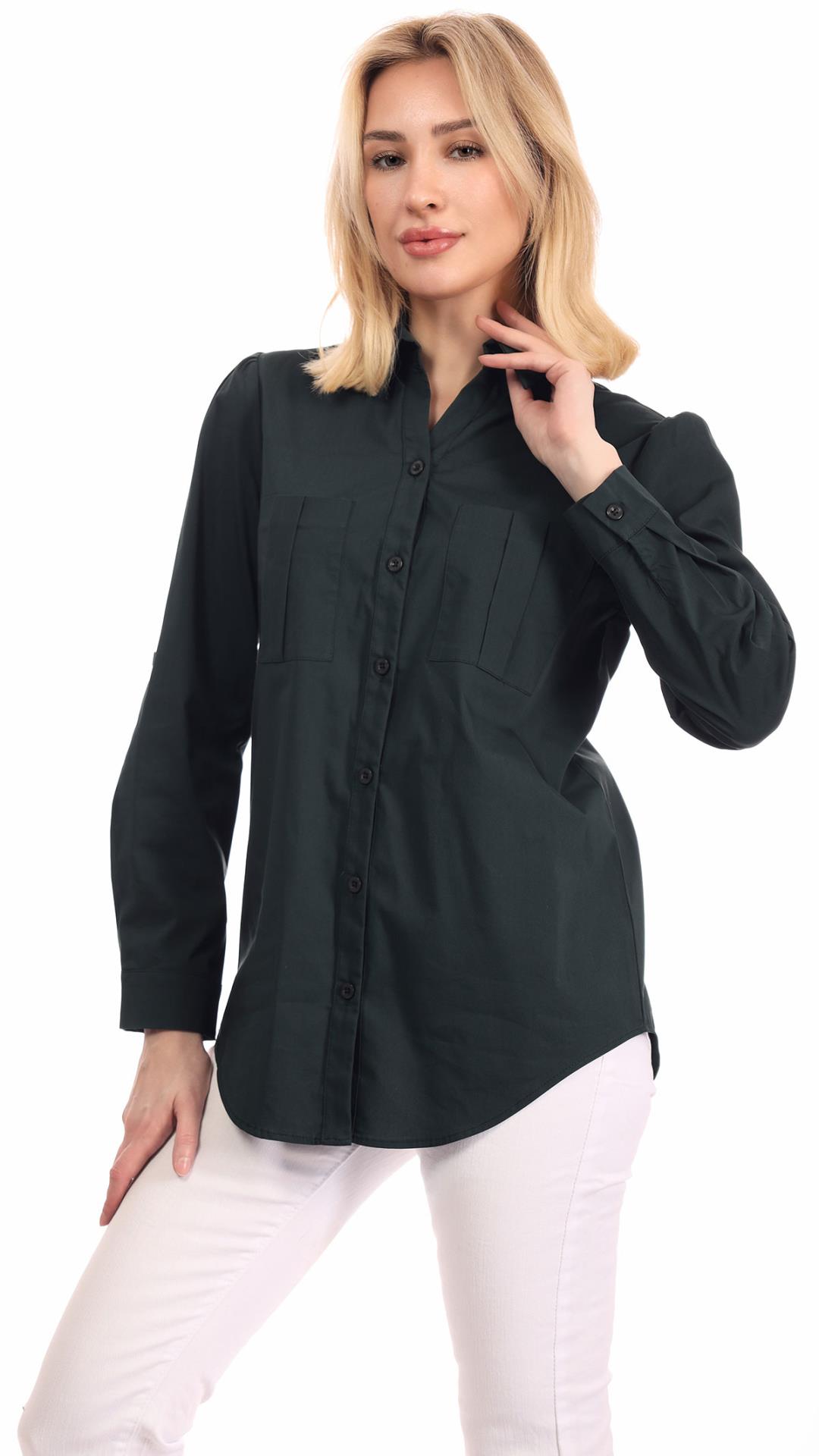 Pocketed Button-Down Shirt