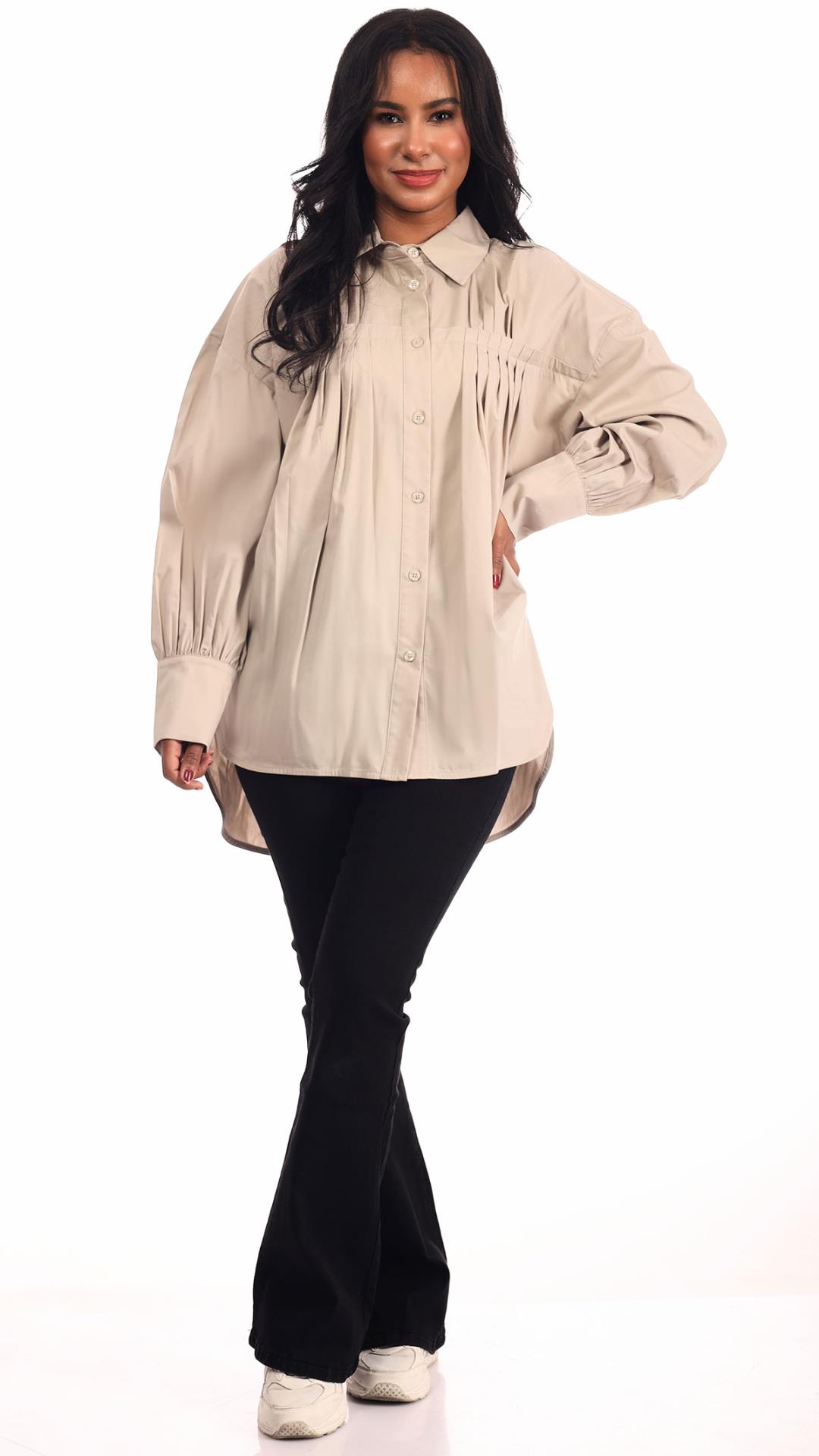 Pleated Oversized Shirt