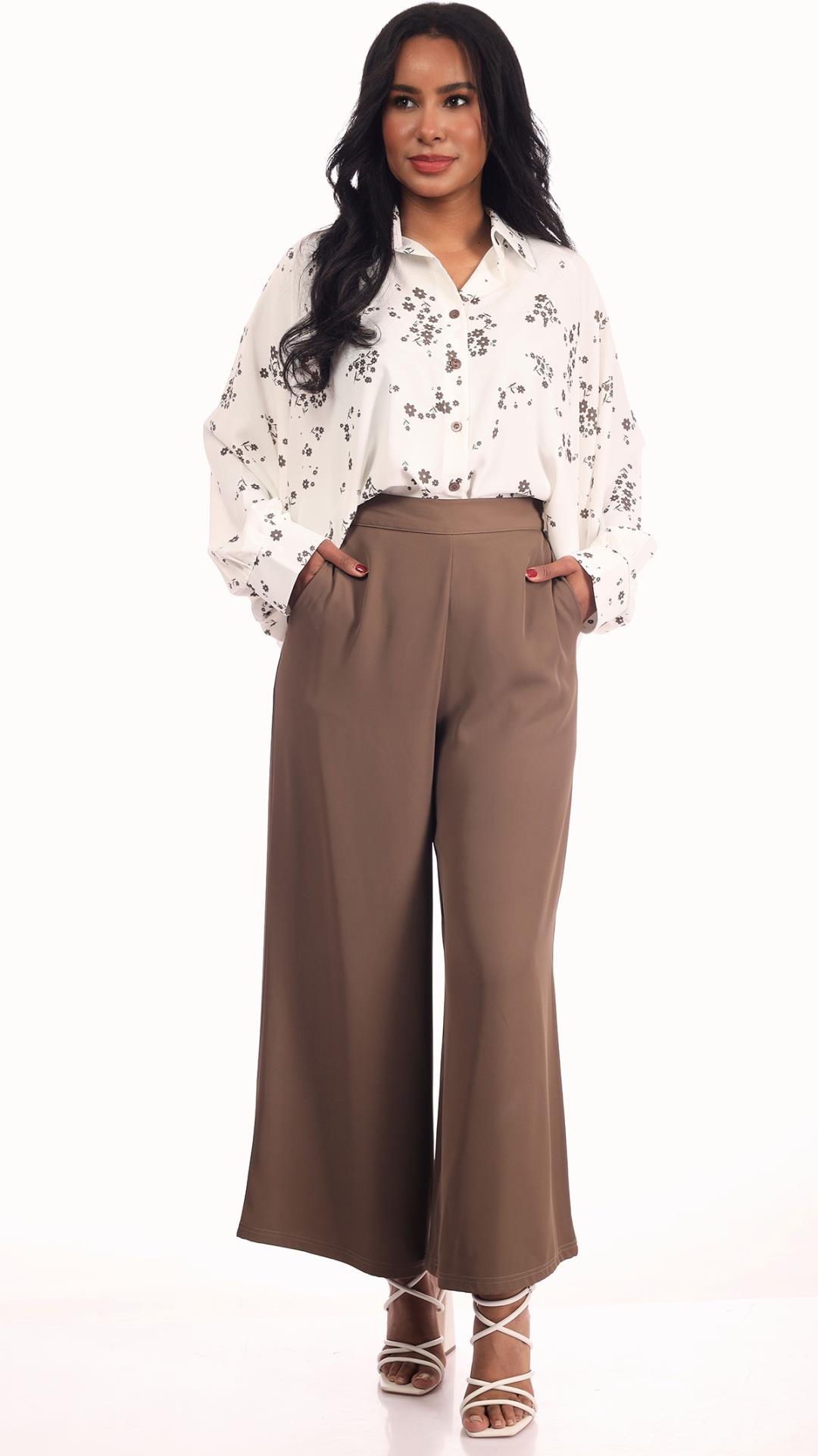 Floral Print Button-Up Blouse